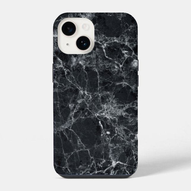 Coque iPhone Texture de marbre noir (Verso)