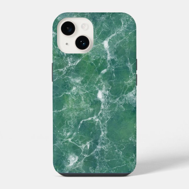Coque iPhone Texture de marbre vert (Verso)