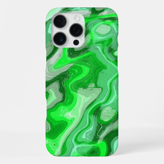 Coque iPhone Texture de marbre vert émeraude peinture liquide a (Verso)