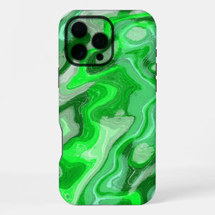 Coque iPhone 16 Pro Max Texture de marbre vert émeraude Peinture liquide a