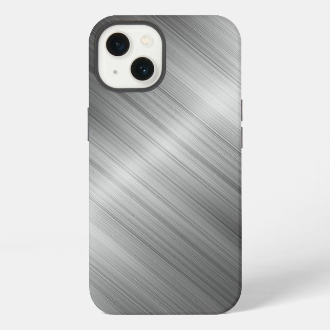 Coque iPhone Texture de métal brossé (Verso)