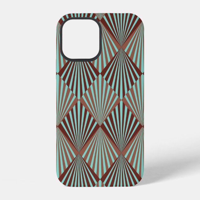 Coque iPhone texture de motif transparent de style Art déco (Verso)