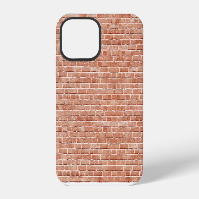 Coque iPhone Texture de mur en brique rouge ancienne. (Verso)