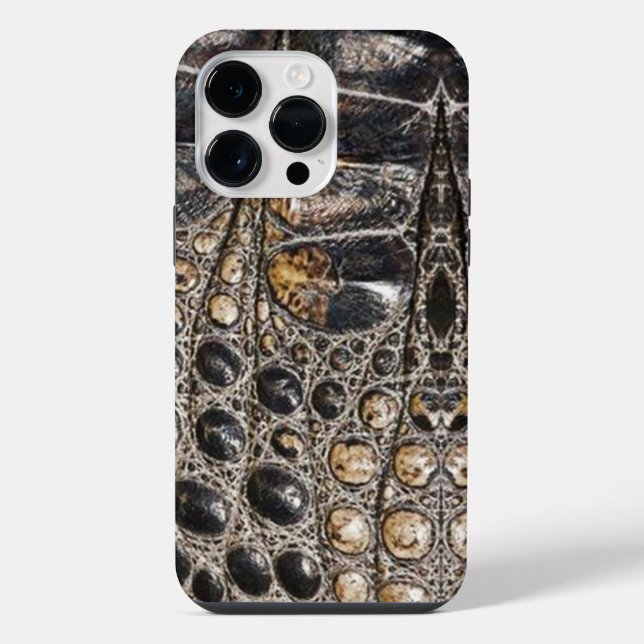 Coque iPhone Texture de peau d'alligator américain marron (Verso)