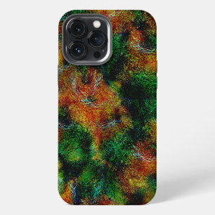 Etui iPhone 13 Pro Max Texture de peau de bergamote en orange et vert int