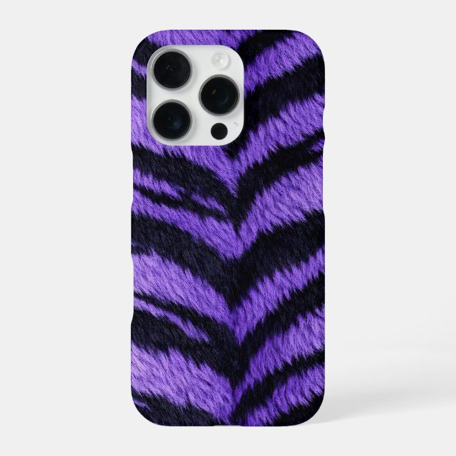 Coque iPhone texture de peau de tigre violet (Verso)