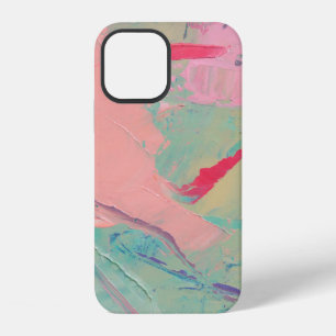 Coque iPhone 12 Texture de peinture à l'huile multicolore. Arrière
