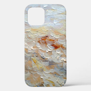 Coque iPhone 12 Texture de peintures à l'huile, fond d'art fin, ab