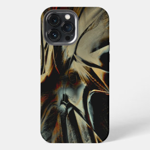 Etui iPhone 13 Pro Max Texture de satin foncé rayé et froissée de tissu v