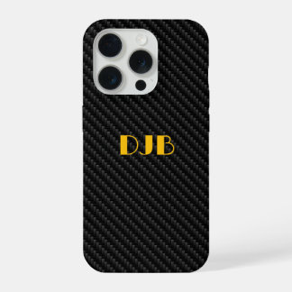 Coque iPhone 15 Pro Texture de tissage en fibre de carbone élégante, M