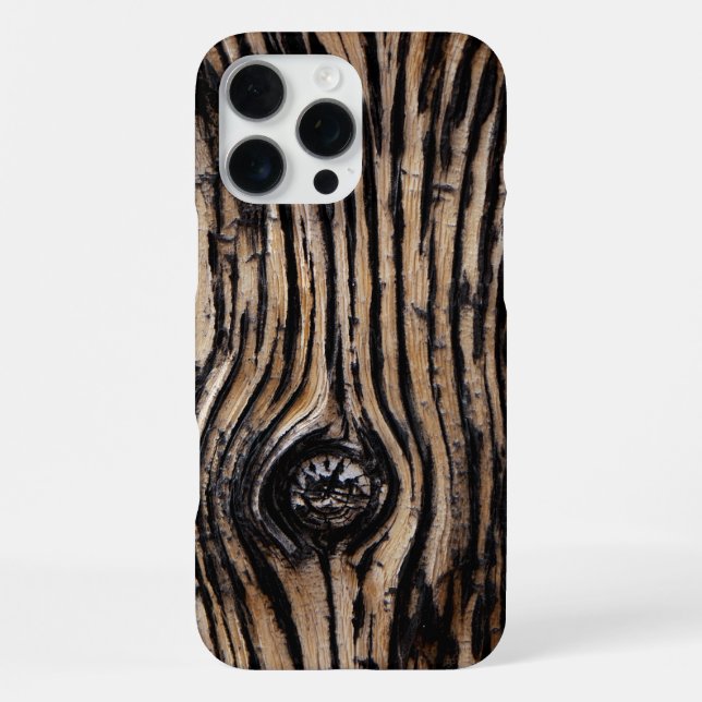 Coque iPhone Texture d'écorce d'arbre brûlée (Verso)