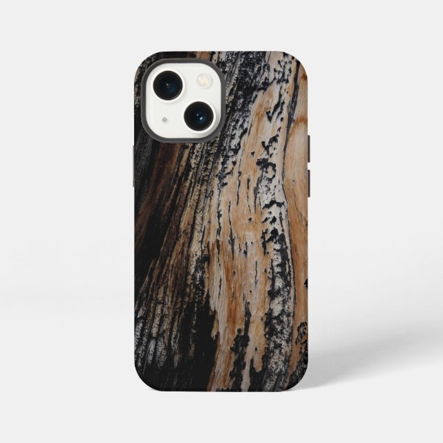 Coque iPhone Texture d'écorce d'arbre brûlée  (Verso)