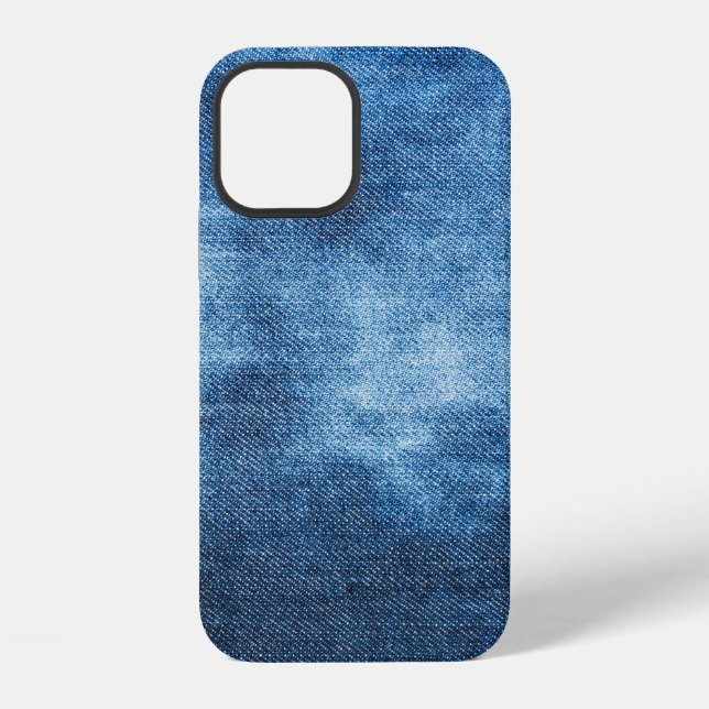 Coque iPhone Texture des jeans en denim bleu (Verso)