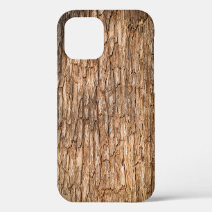 Coque iPhone 12 Texture écorce d'arbre, arrière - plan de bois nat