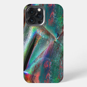 Etui iPhone 13 Pro Max Texture en bois psychédélique adoucie, numérique r