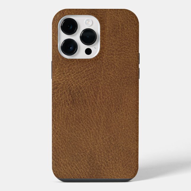 Coque iPhone Texture en cuir Brown (Verso)
