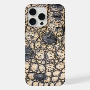 Coque iPhone 15 Pro Max Texture en cuir de crocodile Taupe moderne