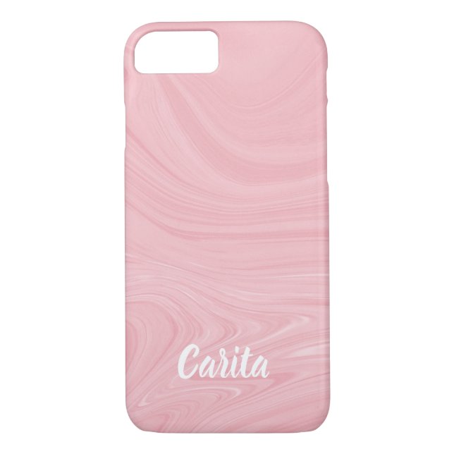 Coque iphone texturé en marbre rose (Dos)