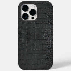Coque Pour Pour iPhone 14 Pro Max Texture Faux Alligator Noir Imprimé