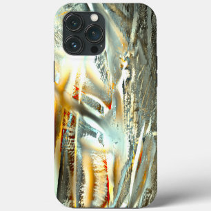 Etui iPhone 13 Pro Max Texture grise étrange brûlant des parties en décou