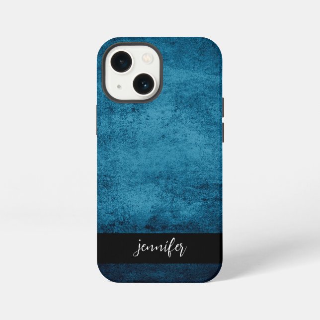 Coque iPhone Texture grunge abstraite avec nom personnalisable (Verso)