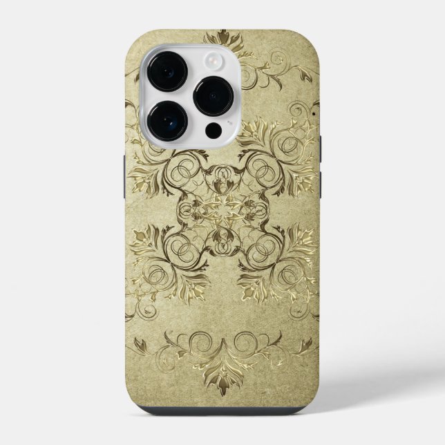 Coque iPhone texture grunge de style baroque. (Verso)