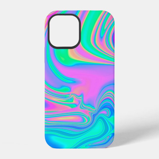 Coque iPhone Texture holographique marbrée iridescente en vibra (Verso)