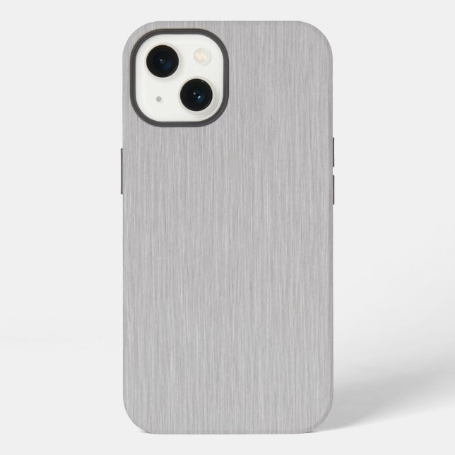 Coque iPhone Texture métallique argent brossé Premium (Verso)