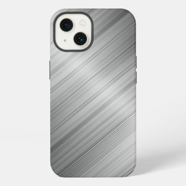 Coque iPhone Texture métallique brossée (Verso)