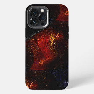 Etui iPhone 13 Pro Max Texture numérique rustique rouge avec des courbes