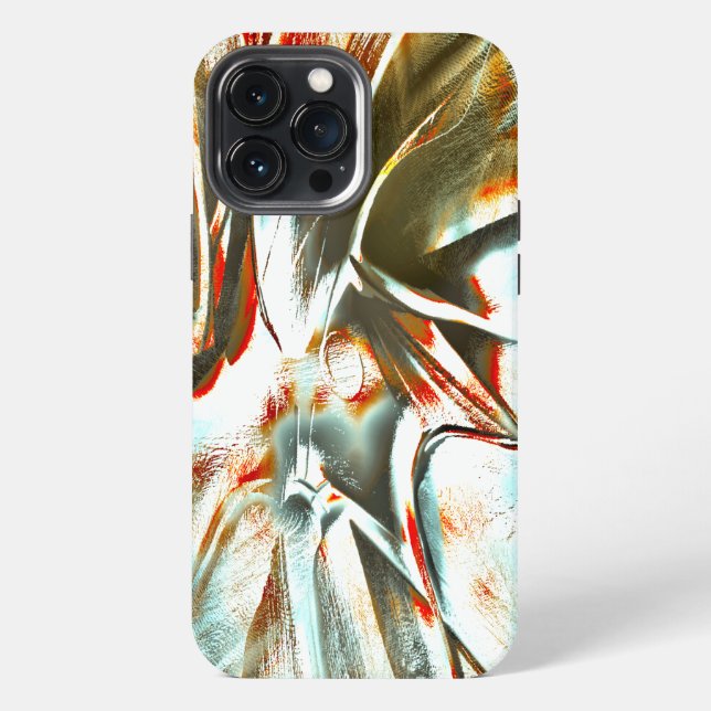 Coque iPhone Texture ocre avec torsion pixélisée et rayures th (Verso)