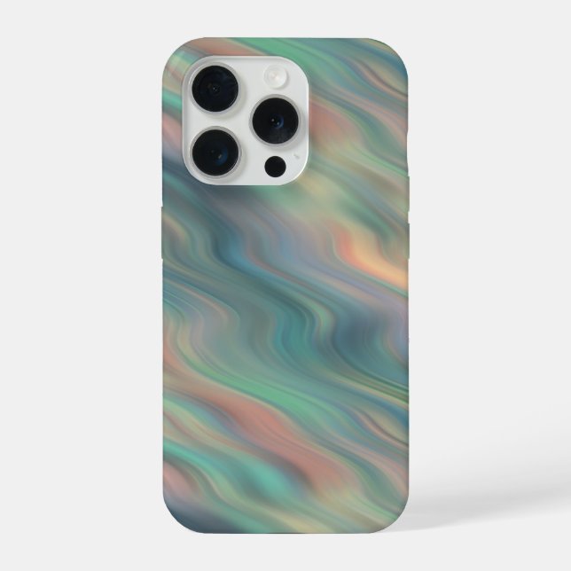Coque iPhone Texture ondulée Iris bleu (Verso)