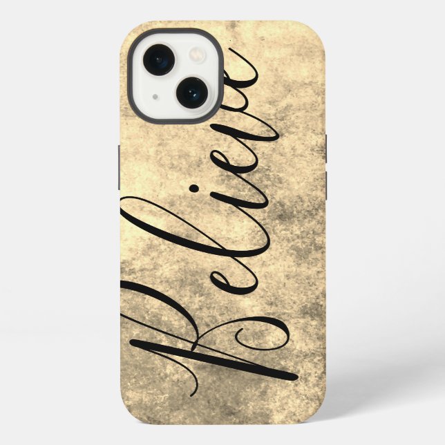 Coque iPhone Texture Or Believe en Or (Verso)
