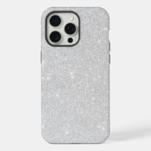 Coque iPhone 15 Pro Max Texture Parties scintillant argent blanc brillant