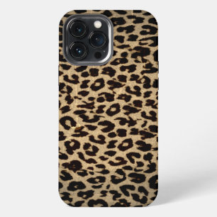 Etui iPhone 13 Pro Max texture poster de animal vintage du léopard