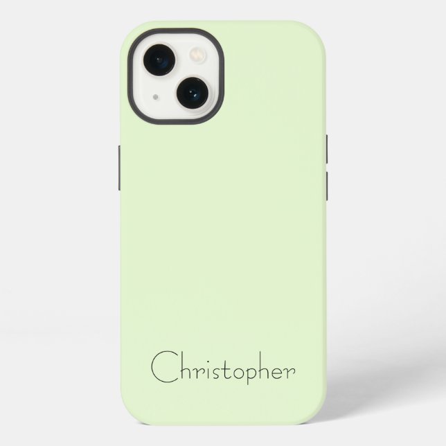 Coque iPhone Texture Radial personnalisé vert clair (Verso)