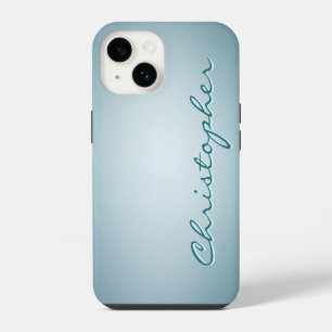 Coque Pour iPhone 14 Texture radiale bleu clair personnalisée