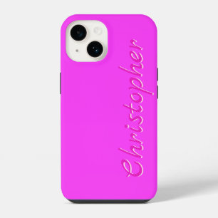 Coque Pour iPhone 14 Texture radiale rose personnalisée 15
