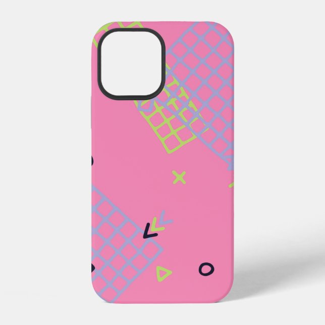 Coque iPhone Texture Rétro Memphis. Fond sans couture dans la t (Verso)