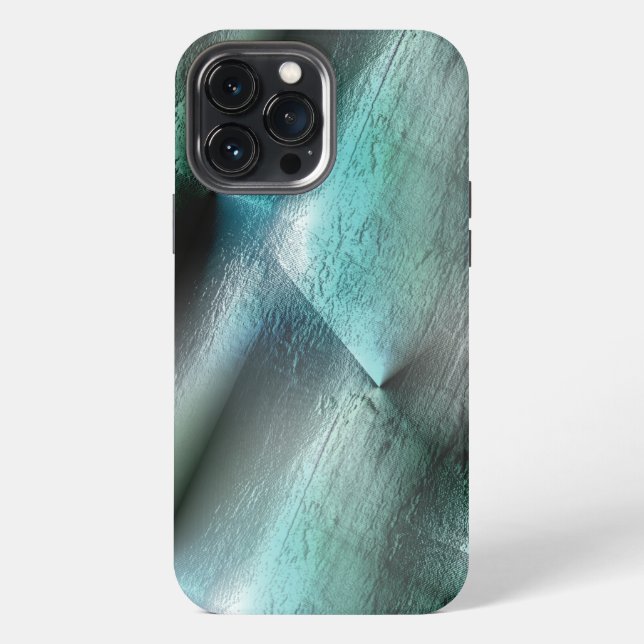Coque iPhone Texture rocheuse grise cyan doux avec des détails  (Verso)