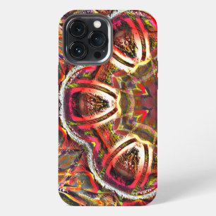 Etui iPhone 13 Pro Max Texture rouge brun rustique dans un kaléidoscope a