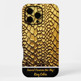 Coque iPhone 16 Pro Max Textures captivantes de peaux de serpent doré