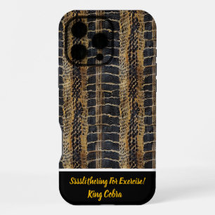 Coque iPhone 16 Pro Max Textures de peau de serpent tissées avec art