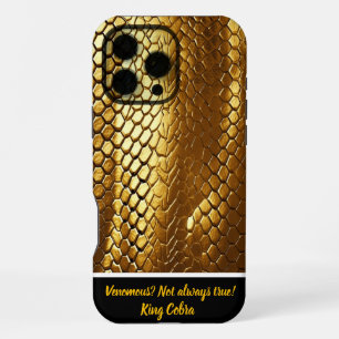 Coque iPhone 16 Pro Max Textures radieuses de peaux de serpent doré à la l