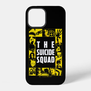 Coque iPhone 12 The Suicide Squad   Blocs d'icônes jaune et noir