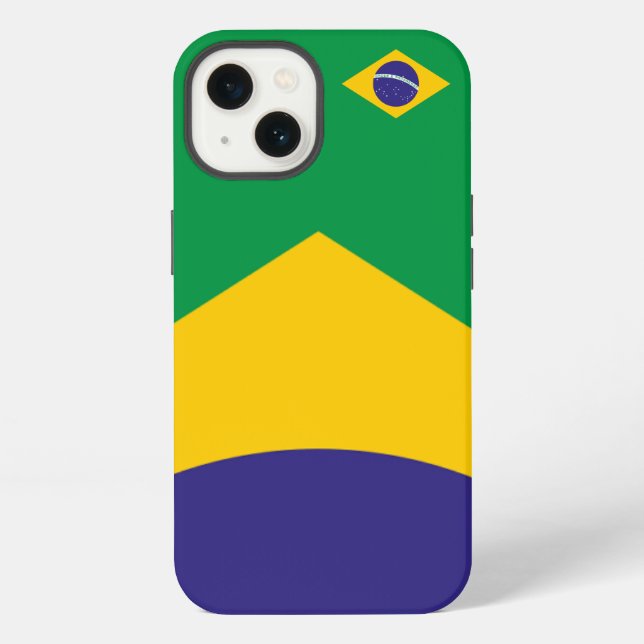 Coque iPhone Thème du drapeau du Brésil (Verso)