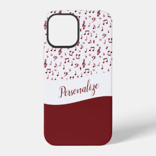 Coque iPhone 12 Thème musical rouge personnalisé
