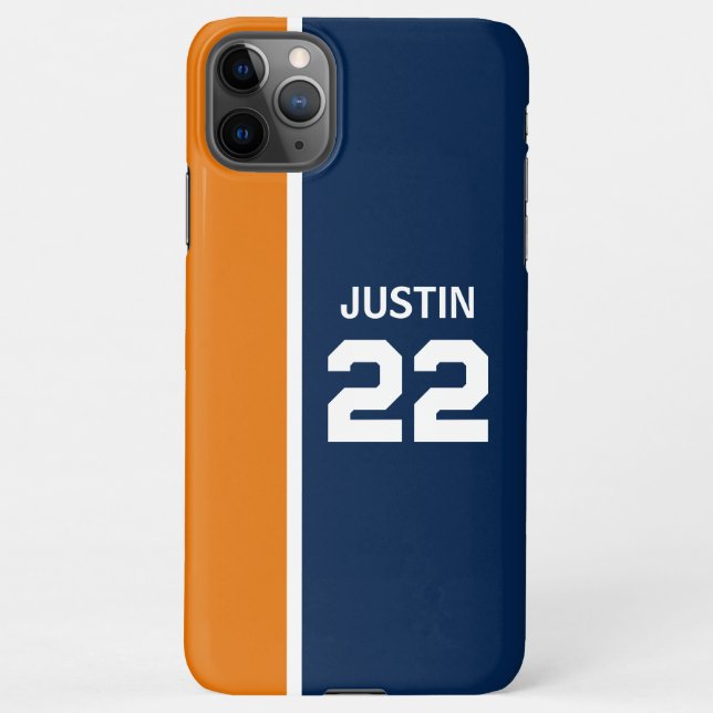 Coque iPhone Thème Sport Orange et Bleu (Dos)