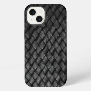 Etui iPhone 13 Thin Blue Line - Tissu Cuir Policier Entrelacé