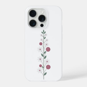 Coque iPhone 15 Pro Tige Florale Élégante
